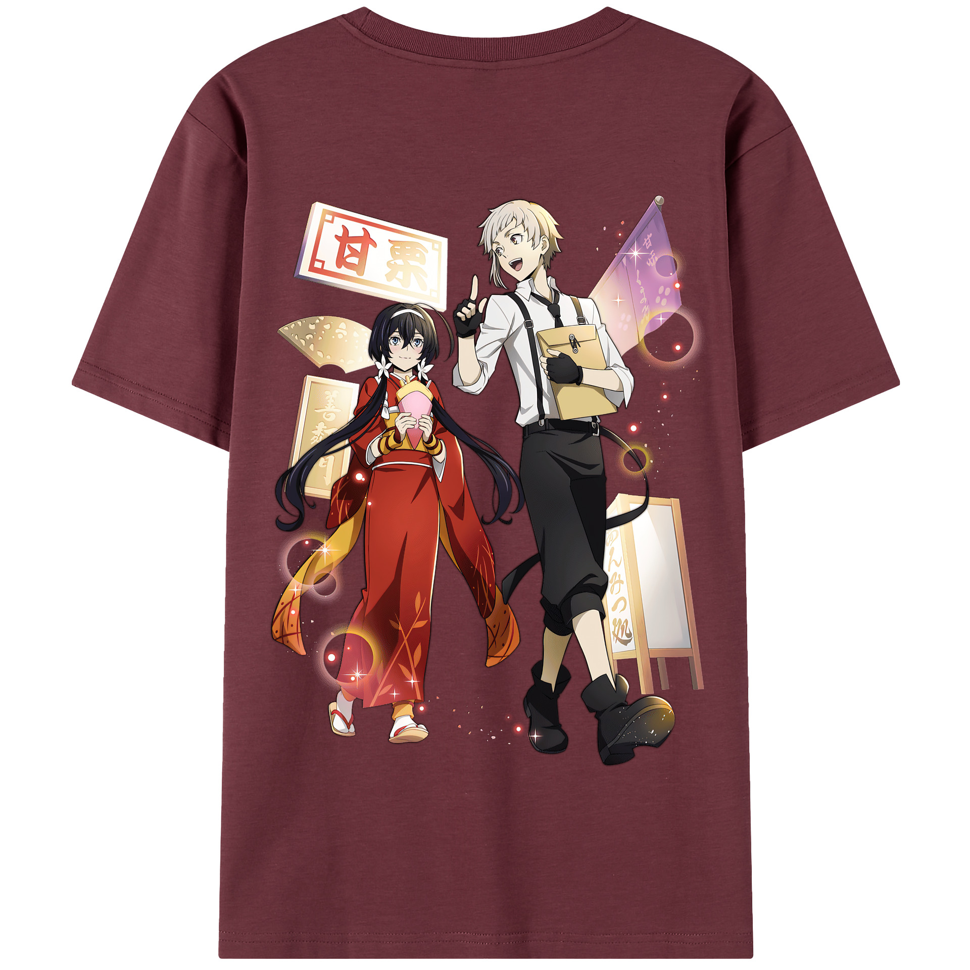 （画像用） 文豪ストレイドッグス Bungo Stray Dogs 綿100％半袖Tシャツ（背面プリント）